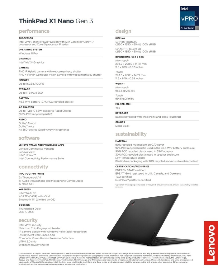 ThinkPad X1系列更新 联想密集发布2023年新品