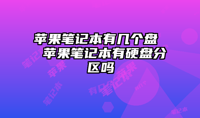 苹果笔记本有几个盘  苹果笔记本有硬盘分区吗