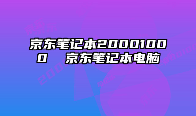 京东笔记本20001000  京东笔记本电脑