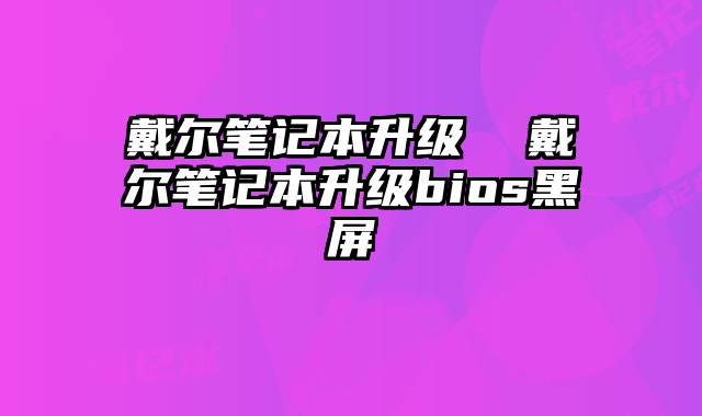 戴尔笔记本升级  戴尔笔记本升级bios黑屏