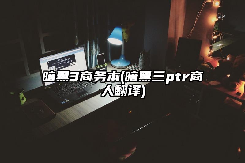 暗黑3商务本(暗黑三ptr商人翻译)